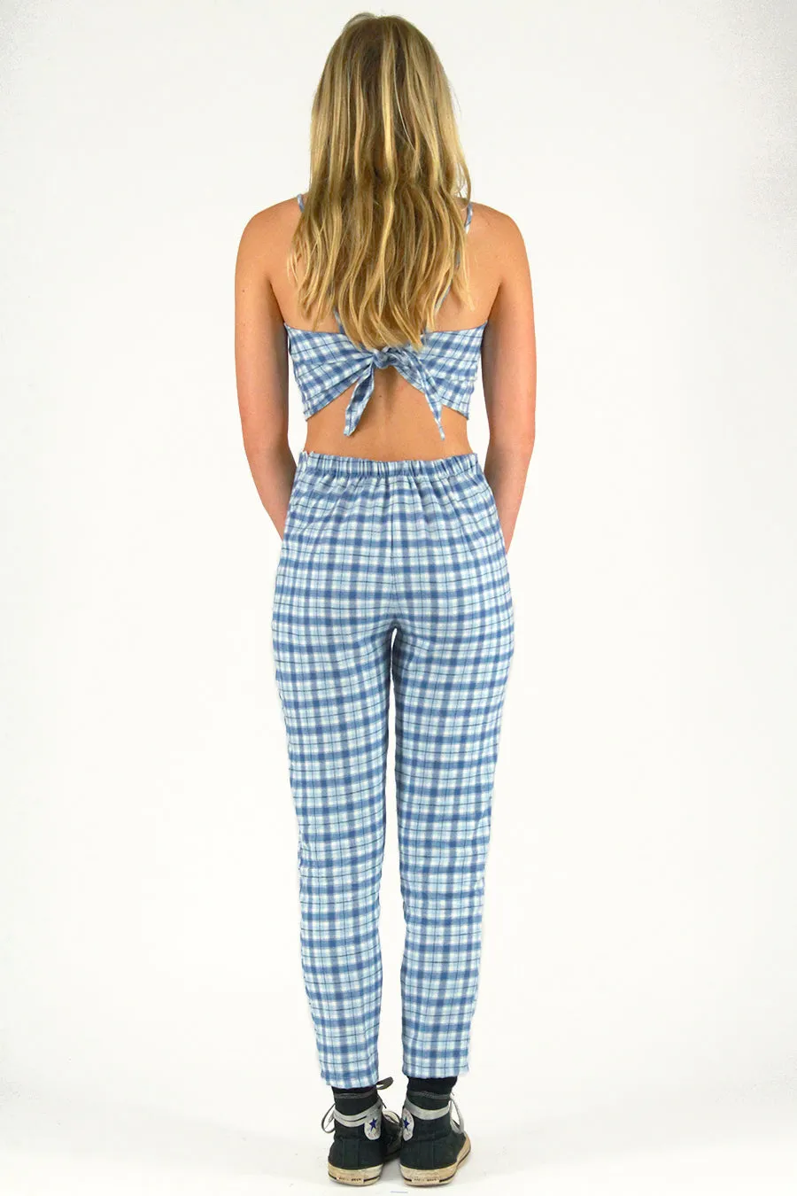 Adjustable Cami Top and Pants - Flannel Blue Plaid