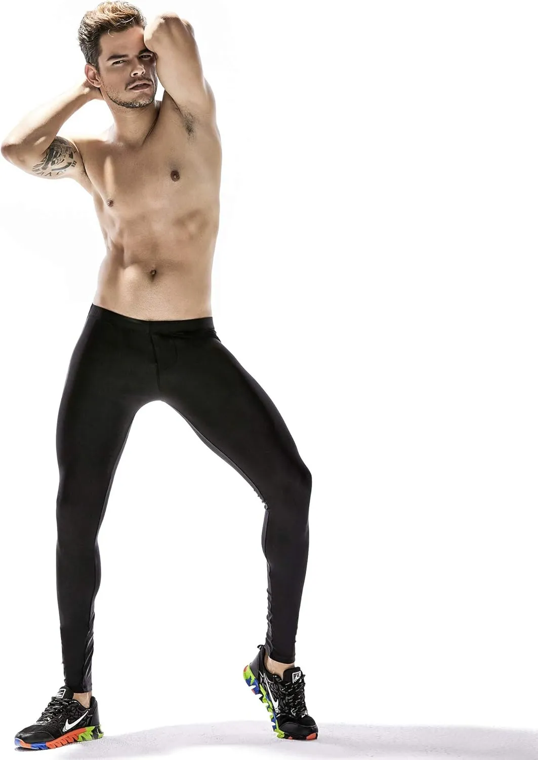 Men's CompressionLeggings Mens Sports Workout Running Tights Pants Cool Dry Active Yoga Leggings Pants