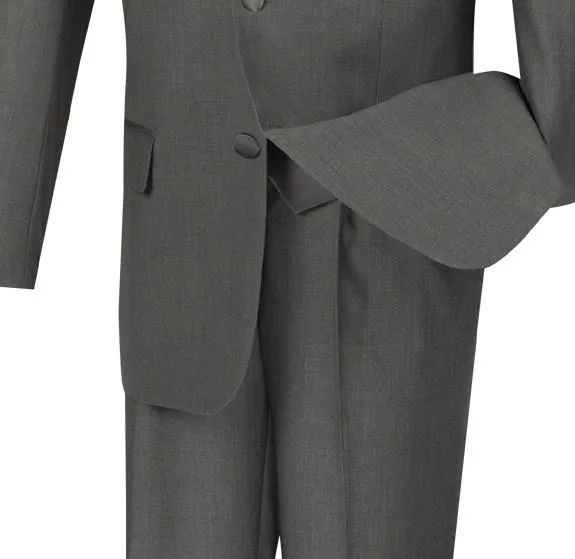 Vinci Regular Fit 4 Piece Tuxedo with Vest Bow Tie (Gray) 4TV-1