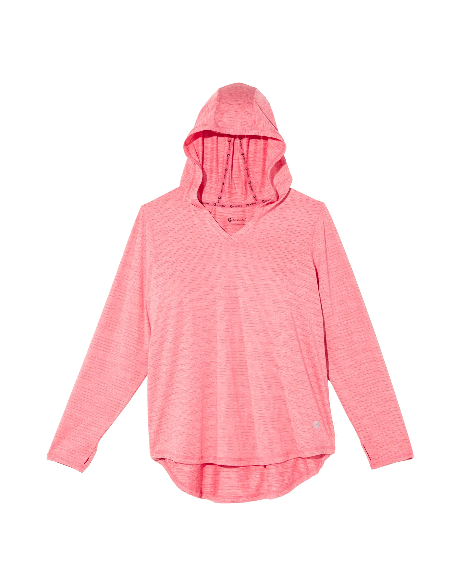 Wisteria Long Sleeve Hooded Tee | Coral